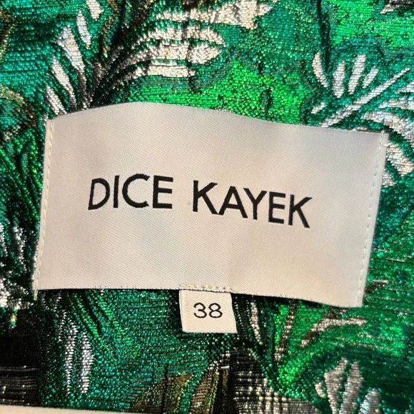 Dice Kayek Textured Brocade Green Coat